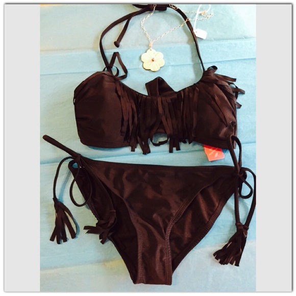 Black 2 Piece Bathing Suit MEDIUM - Picture 2 of 3